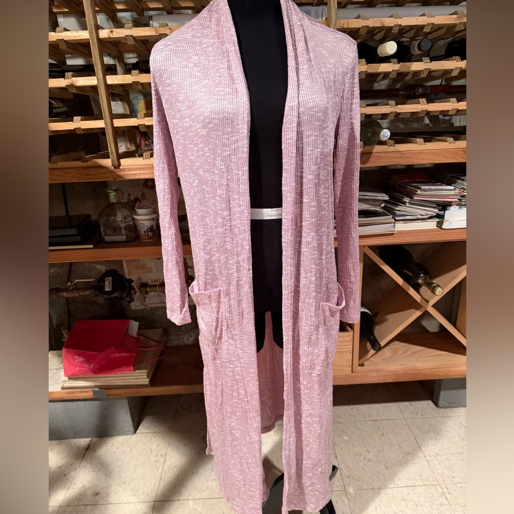 bobeau Light Pink Knit Cardigan Top